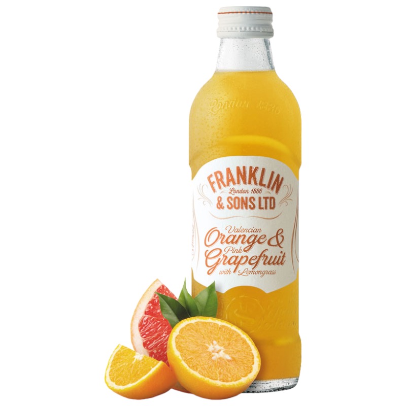 FRANKLIN ORANGE and GRAPEFRUIT 12 X 275ML