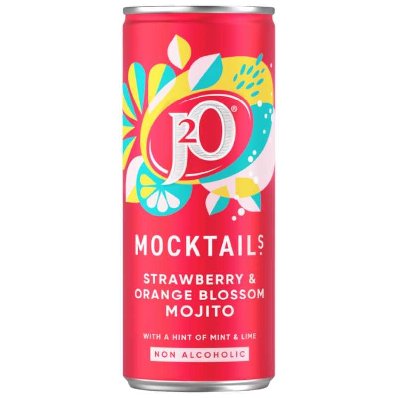 J2O Mocktail Strawberry & Orange Blossom Mojito Can